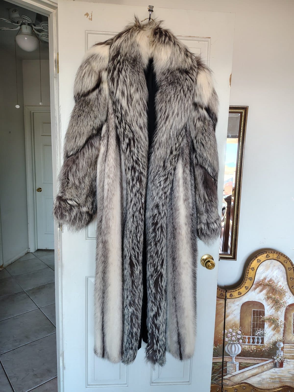 Full length grey fox coat - Image 1